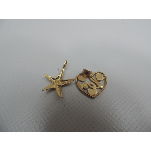 77 - 2x 14ct Gold Pendants