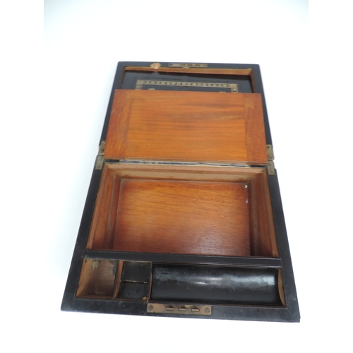 481 - 2x Victorian Walnut Writing Slopes and Later Jewellery Box