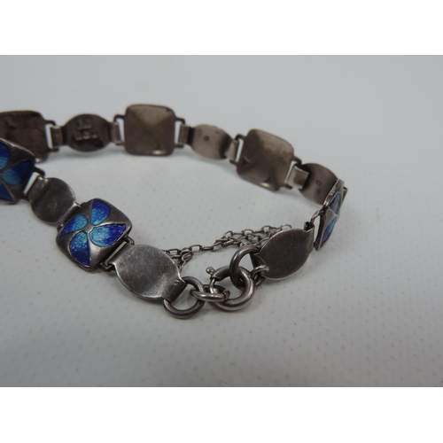 83 - Sterling Silver Enamelled Bracelet - Fully Hallmarked Birmingham 1910