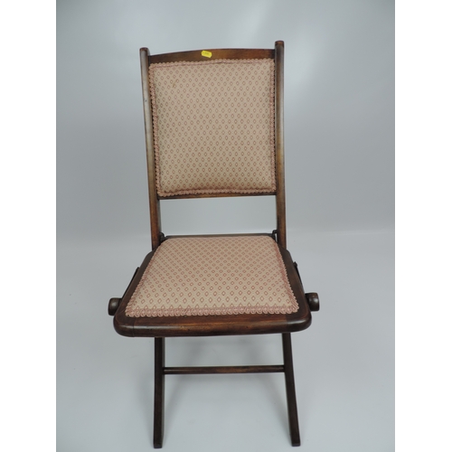 551 - Edwardian Mahogany Upholstered Folding Chair