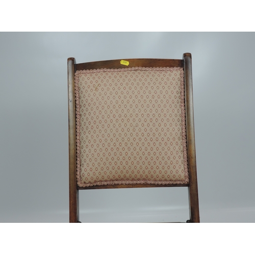 551 - Edwardian Mahogany Upholstered Folding Chair