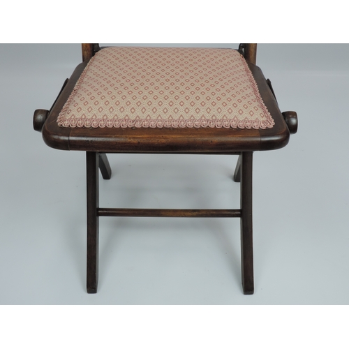 551 - Edwardian Mahogany Upholstered Folding Chair