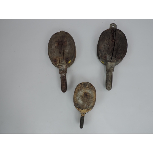 176 - 3x Old Boat Pulleys