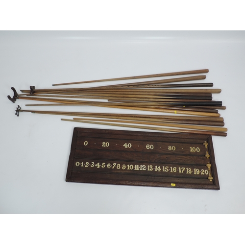 474 - Quantity of Snooker Cues and Aids Plus Score Board