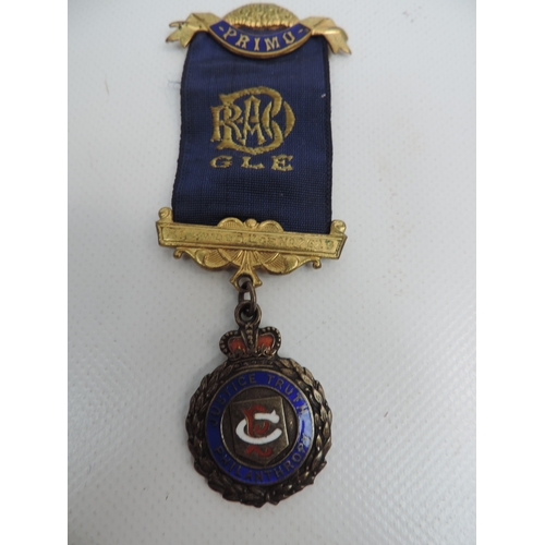 179 - Enamelled Silver Masonic Medal 1951 - Foxwood Lodge No.7629 Chester Hallmarked