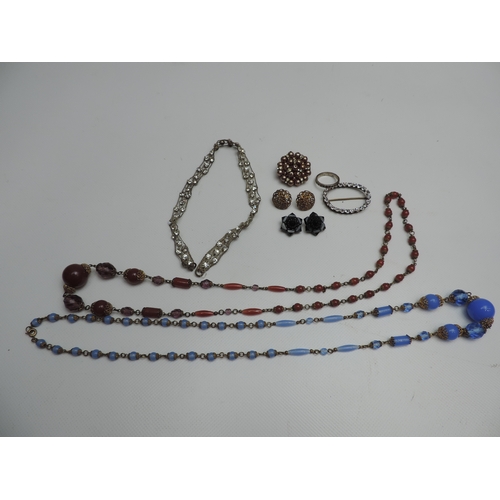 197 - Quantity of Good Quality Vintage Costume Jewellery, Lampwork Beads, Paste and Silver Marcasite