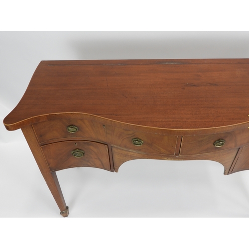 204 - Edwardian Mahogany Serpentine Sideboard - 54x 34x 21