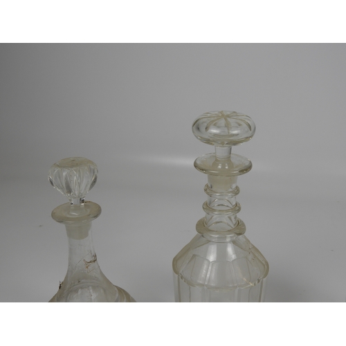 103 - 4x Cut Glass Decanters and 2x Coloured Glass Vases/Dishes