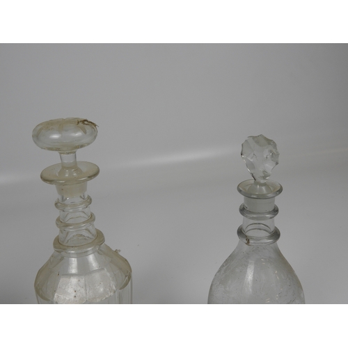 103 - 4x Cut Glass Decanters and 2x Coloured Glass Vases/Dishes