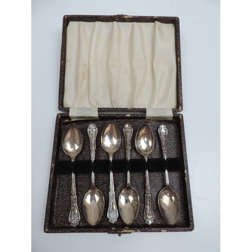 194 - Cased Set of 6x Birmingham Silver Spoons