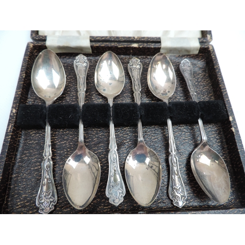 194 - Cased Set of 6x Birmingham Silver Spoons