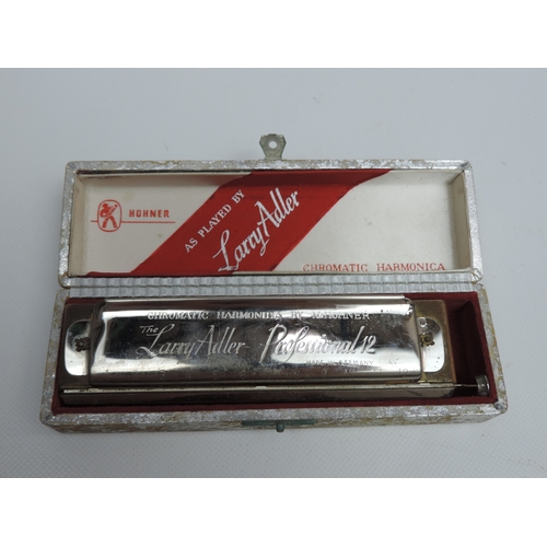 457 - Cased Larry Adler Chromatic Professional 12 Harmonica by Hohner