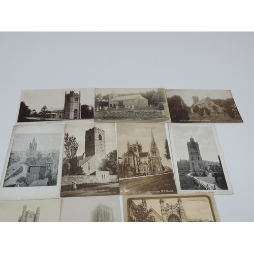 121 - 13x Vintage Postcards - Views of English Churches