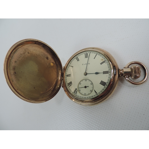 237 - Full Hunter Elgin Pocket Watch in Keystone Case - Working Order