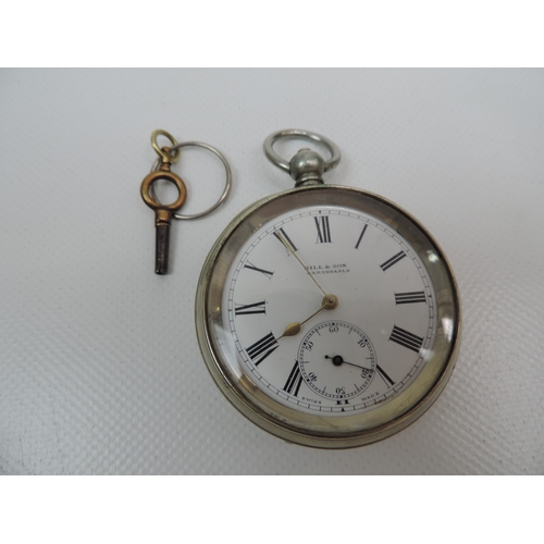 240 - Hill & Son Barnstaple Pocket Watch with Key