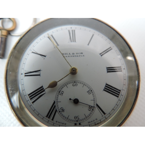 240 - Hill & Son Barnstaple Pocket Watch with Key