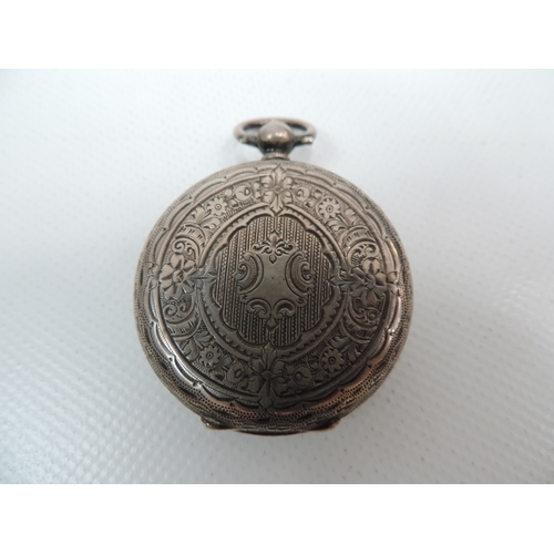 304 - Ornate Foreign Silver Pocket Watch Case Converted to Locket