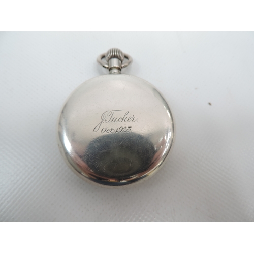 188 - Silver Zenith Pocket Watch - Seen Working, Dated on Back 1925