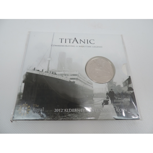 132 - Titanic Memorabilia - To Include 1912 Penny and 2012 £5 Coin