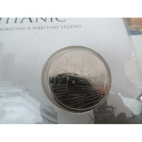 132 - Titanic Memorabilia - To Include 1912 Penny and 2012 £5 Coin