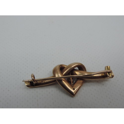 224 - 9ct Rose Gold Bar Brooch - Stone Missing