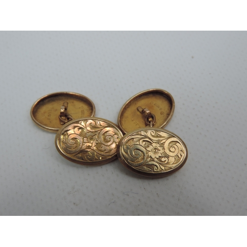 213 - 9ct Yellow Gold Cufflinks