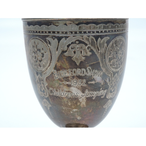 216 - London Silver Chalice - Engraved 'Bideford Show 1932 Children's Jumping'