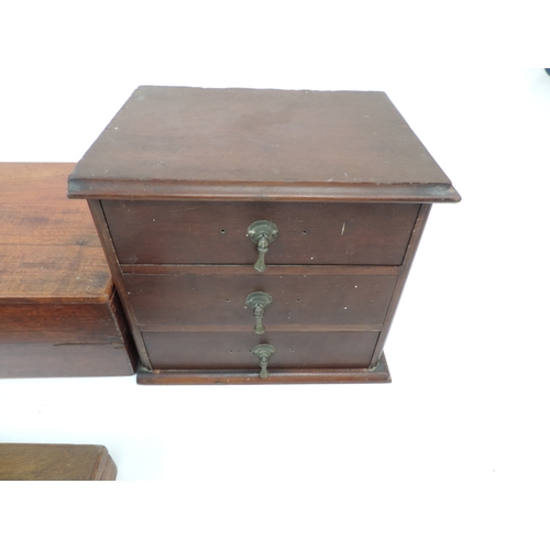 476 - 3x Wooden Boxes and a Small Three Drawer Chest