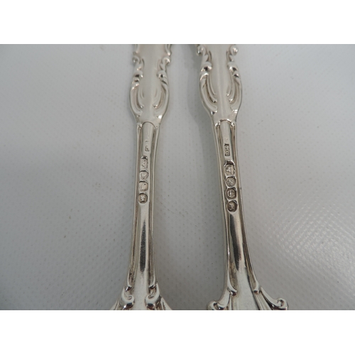 276 - Private Die Silver: A Victorian Devonshire Pattern Dessert Fork & Spoon, the Terminals with a Deer i... 