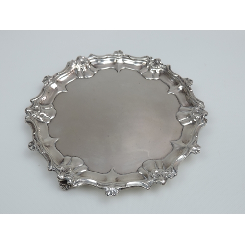 278 - A Silver Salver, with Three Acanthus Leaf Feet, Cast Leaf & Scroll Border and Without Inscription or... 