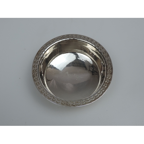 37 - A Channel Isles Silver Circular Dish, with Stamped Decoration Around the Rim and a Domed Base - Hall... 