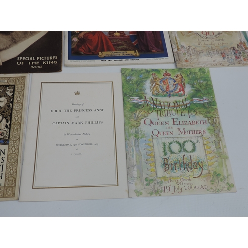 122 - Royalty: Order of Service Programmes for Queen Elizabeth II, the Queen Mother and Princess Anne