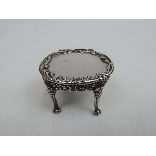 228 - 3x Silver Miniatures: 2x Chairs and a Table, all English Hallmarked - One Chair with Import Marks fo... 