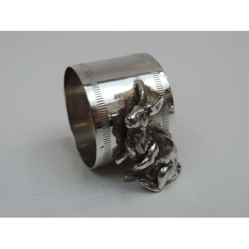 263 - A Pair of Late Victorian Silver Plate Figural Napkin Rings, One with a Young Boy and His Dog, the Ot... 