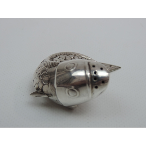 286 - A Novelty Scandinavian Silver Pepper Pot in the Form of a Fish, with Removable Head - Hallmarked '0 ... 