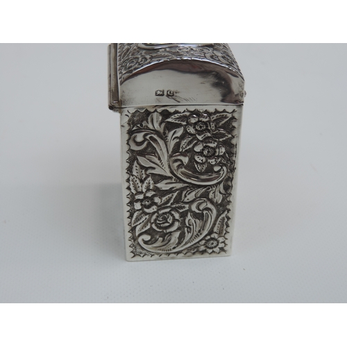 300 - A Late Victorian Silver Playing Card Box, Embossed with Foliage and Inscribed 'Xmas 1899' to the Hin... 