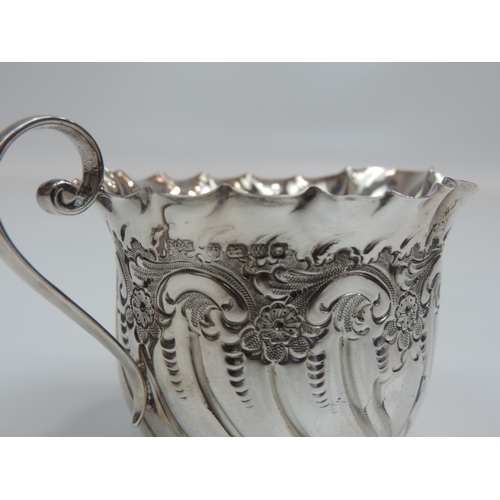 305 - A Late Victorian Silver Cream Jug with Handkerchief Rim, Embossed Foliate Body and Vacant Cartouche ... 