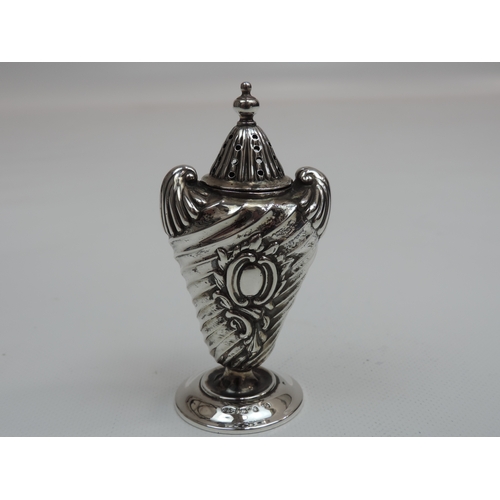 295 - A Victorian Pepper Pot, with a Gadrooned Vase Shaped Body and Shell Shoulders - Hallmarked for Birmi... 