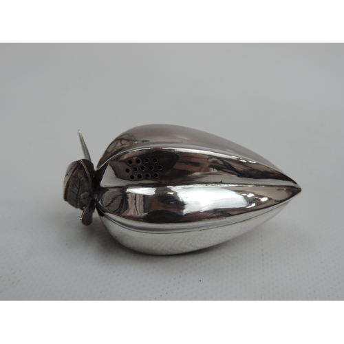 297 - An Antique Silver Chinese Novelty Fruit Pepper Pot, possibly a Star Fruit, with Screw Off Cover and ... 