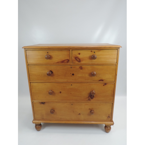 3 - Victorian Stripped Pine Two over Three Chest of Drawers - 44