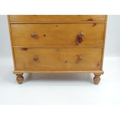 3 - Victorian Stripped Pine Two over Three Chest of Drawers - 44