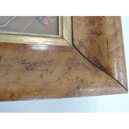 209 - 19th Century Maritime Silk Work in Maple Frame