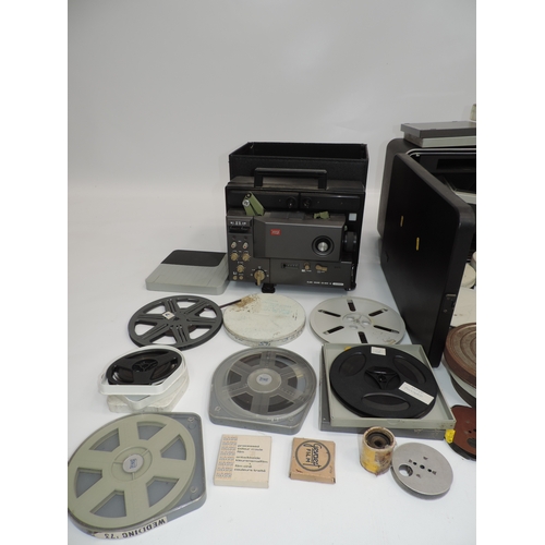 169 - Elmo Projector and Elmo Editor 912 Large Quantity of Film Reels