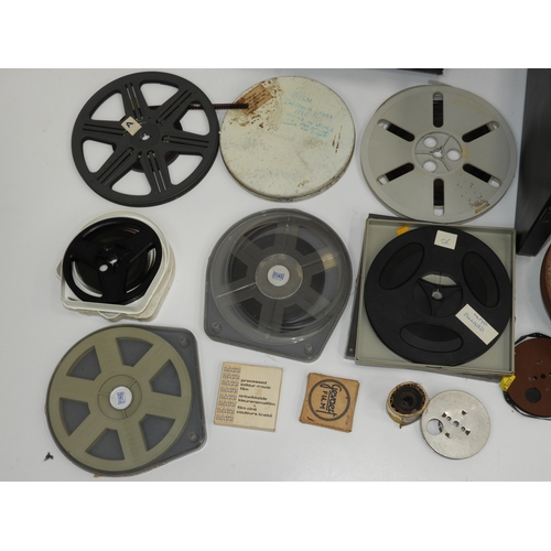 169 - Elmo Projector and Elmo Editor 912 Large Quantity of Film Reels