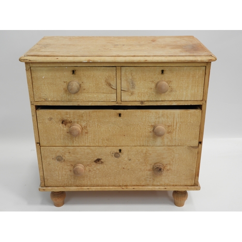 473 - Victorian Pine Two over Two Chest of Drawers