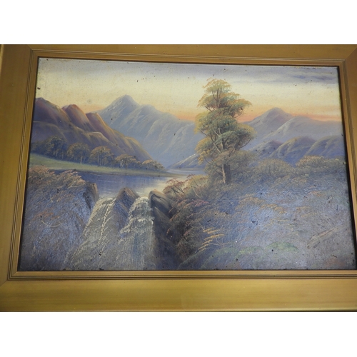 201 - Pair of Gilt Framed Oil on Board - Indistinct Signature - Visible Picture - 23x16