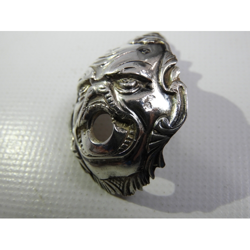 218 - Very Rare Georgian 'Grotesque Mask' Silver Butt Cap - Made By Charles Freeth of Birmingham 1783 - Or... 