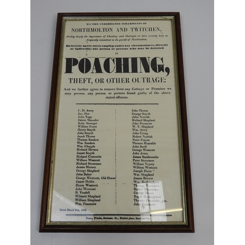 178 - Framed North Devon Poaching Poster - North Molton and Twitchen