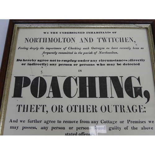 178 - Framed North Devon Poaching Poster - North Molton and Twitchen