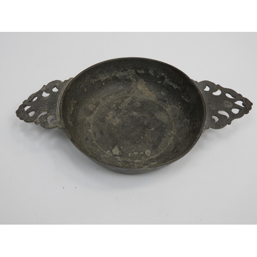 472 - Pewter Porringer with Makers Mark - 7